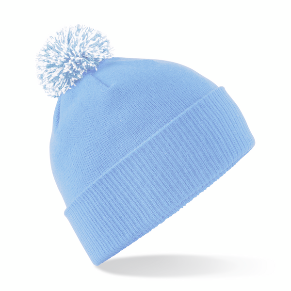 Beechfield B450 Sky Blue/White turn-up Beechfield B450 Sky Blue/White turn-up
