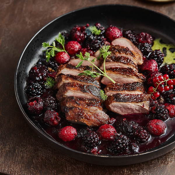 Duck breast with red berries - Magret de canard aux fruits rouges.tif