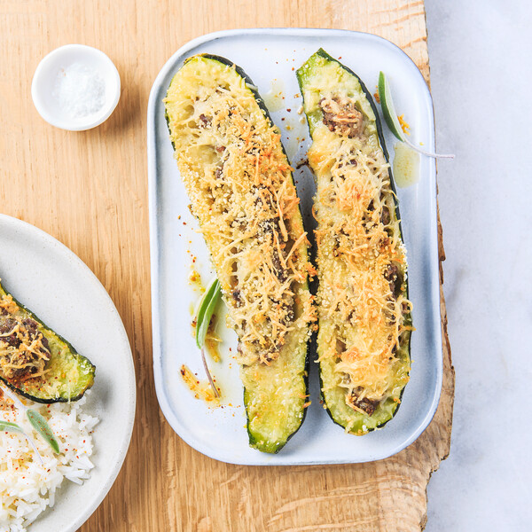 Courgettes farcies veggies-Veggie stuffed zucchini