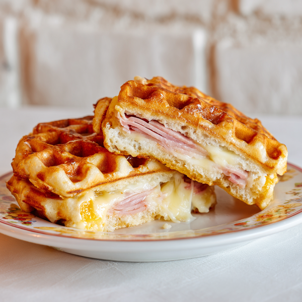Waffles filled with ham and cheese - Gaufres fourrées jambon fromage.tif
