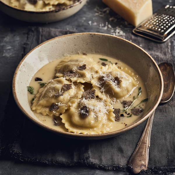 Homemade truffle ravioli with Parmesan - Ravioles maison truffes et parmesan.tif