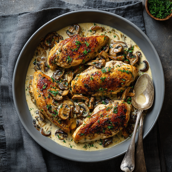 Grilled chicken supreme mushroom sauce - Surpreme de poulet sauce champignons.tif