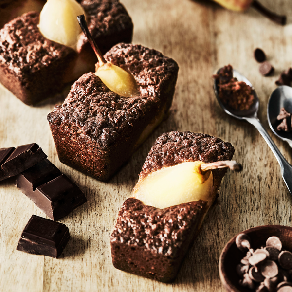 Minis cakes choco-poire 2 carré_Minis cakes choco-pear 2 square