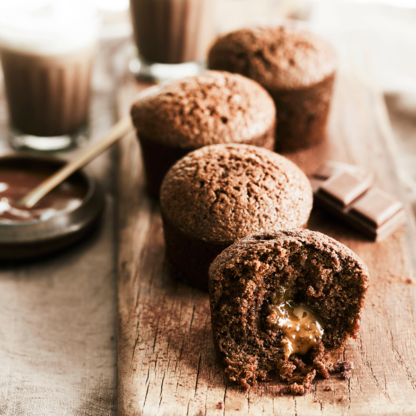 Muffins chocolat coeur caramel carré_Chocolate toffee heart muffins_SQUARE