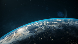 Beautiful space view of the Earth with cloud formation.