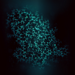 Erythropoietin (human EPO, epoetin) protein hormone. Stimulates production of red blood cells. Used as medicine and in sports doping. 3D rendering based on protein data bank entry 1buy.