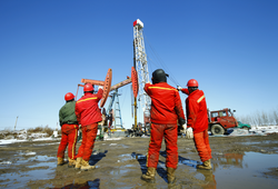 Oil drilling exploration, the oil workers are working; Shutterstock ID 460939045; purchase_order: Bynder; job: ; client: ; other: