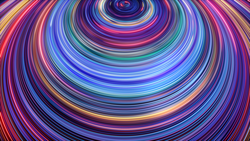 3d render, abstract background with vortex of lines glowing in ultraviolet spectrum