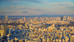 Top view of Tokyo city skyline  with beautiful sunset in Japan...; Shutterstock ID 1614976075; purchase_order: Bynder; job: ; client: ; other: