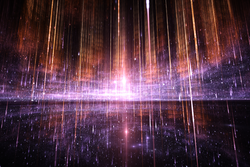 Dynamic quantum field. Quantum mechanics. 3d illustration