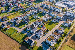 Germany- Baden-Wurttemberg- Holzgerlingen- Aerial view of modern suburb