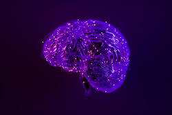 Digital Brain, Artificial Intelligence And Deep Learning Concept With Connection Dots And Plexus Lines 3d illustration