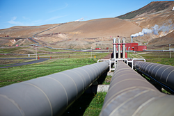 Iceland's geothermal power plant station in the Krafla volcanic region