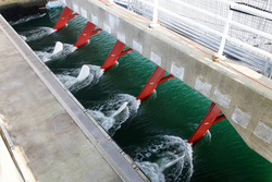 tidal current provides green electricity in the sea with turbines