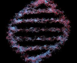 Abstract image of genetic codes DNA. Concept image for use as background. 3D illustration.