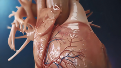 medical 3d illustration of the human heart and vascular system
