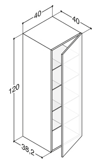 HALFH.KAST L.120X40CM GLWIT