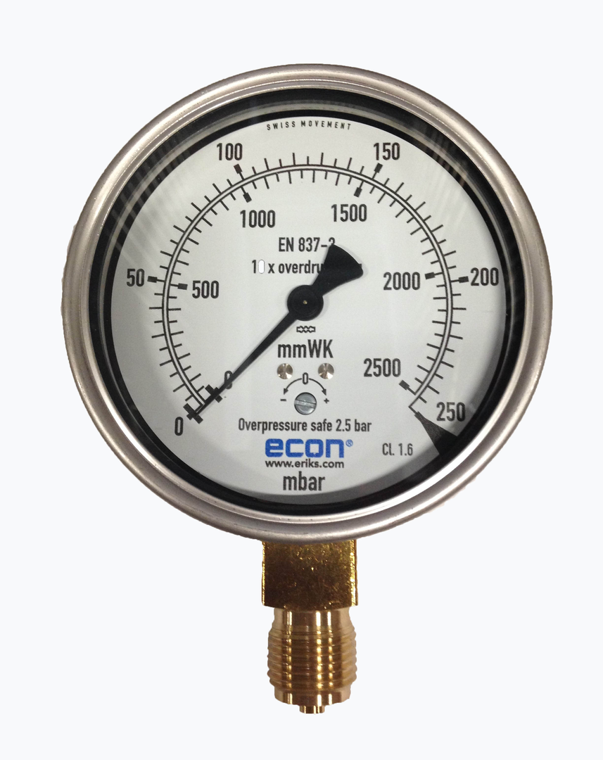 manometer Econ kast RVS 100mm | Manometers | Meetapparatuur ...