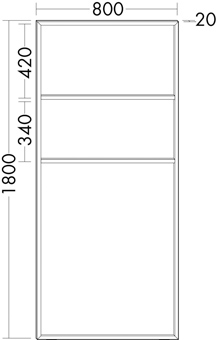 HANDD.REK OPEN 80X180X20 ZWART