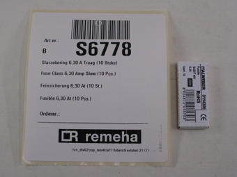 GLASZEKERING 6,30A 10 ST