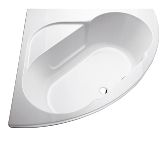 HOEKBAD 140CM+LOS PANEEL WIT