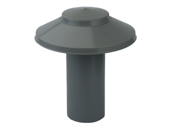 PVC ONTLUCHTKAP EW GRIJS 160MM