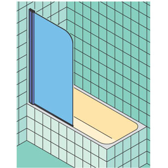 BADKLAPWAND-L.75CM WIT/HELD