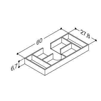 LADEVERDELER 60x27,8CM EIKEN