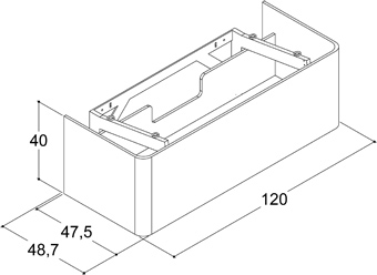 WAST.ONDERK.120CM M/LED GRIJS