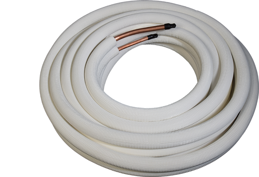 Geïsoleerde koelleiding 4 meter met flarewartels 1/4 - 1/2
