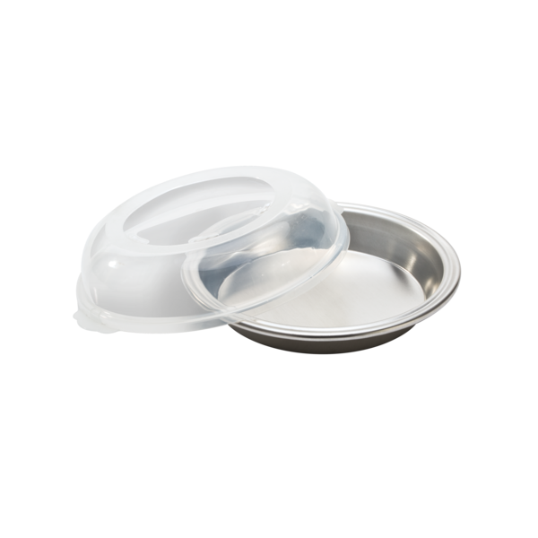 Nordic Ware Naturals High Dome Covered Pie Pan Silver and Clear 10inch